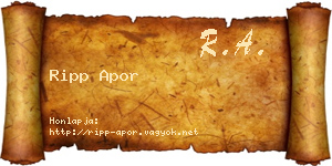 Ripp Apor névjegykártya